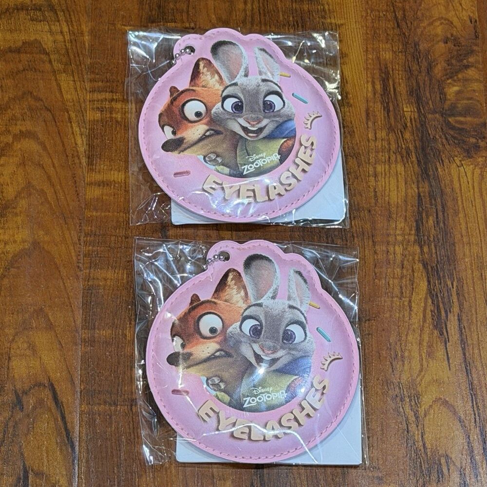 2 x Wosado Lashes x Disney Zootopia Promo Soft Padded Keychain Compact Mirror
